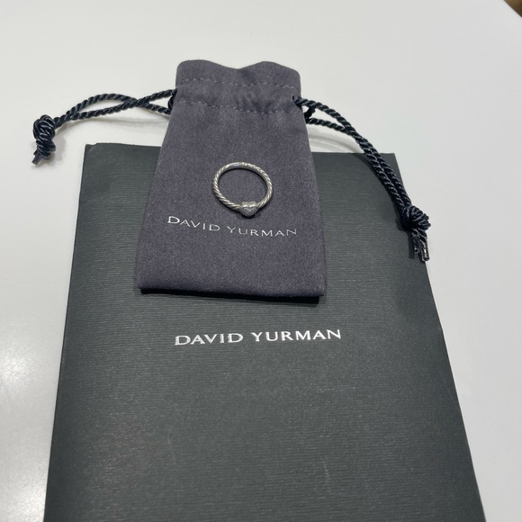 David Yurman Cable Heart Stack Ring in Sterling Silver with Pavé Diamonds - Picture 8 of 10